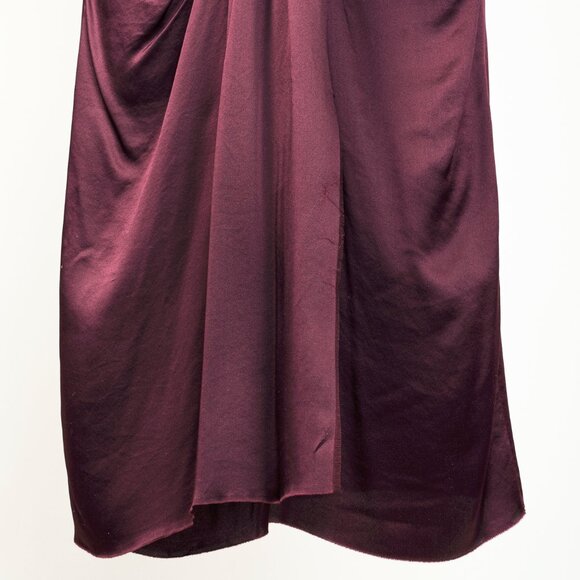 Lanvin Winter 2007 Purple Wine Silk Midi Drape Front Dress - Picture 6 of 8